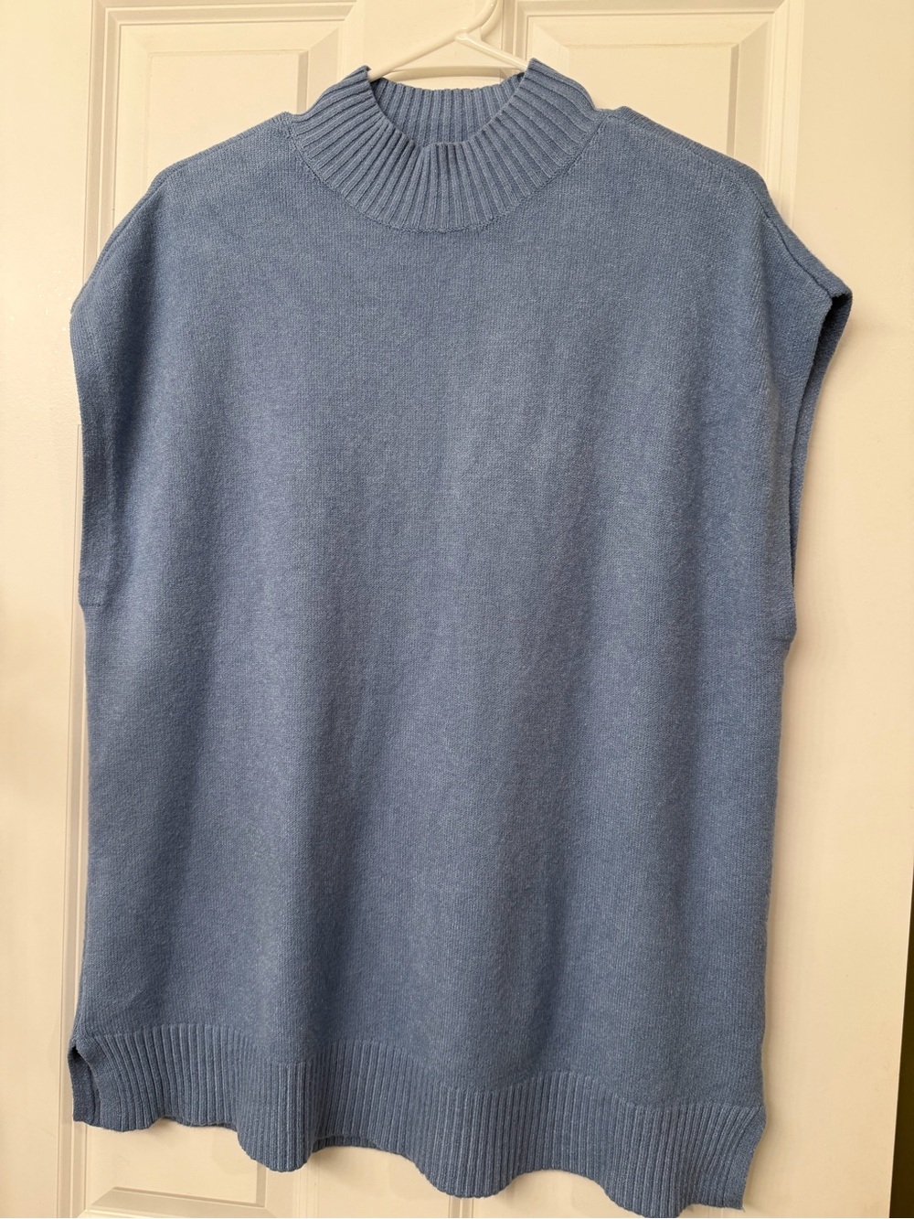 Cyrus Light Blue Knit Turtleneck Sweater Vest